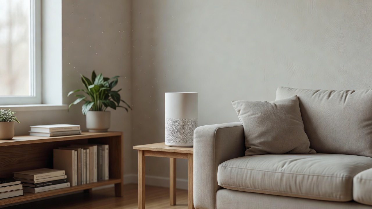 Air purifier in a home interior, air purifier benefits for health
