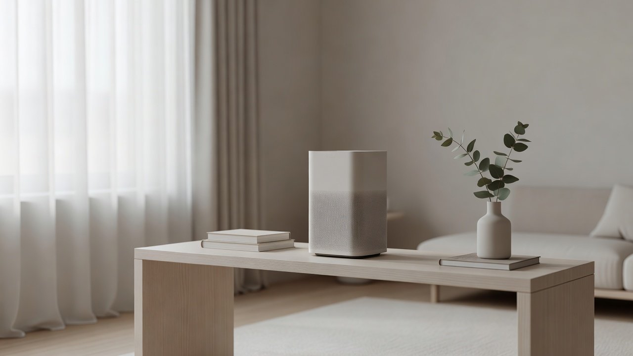 Air purifier in a home interior, air purifier for baby nursery