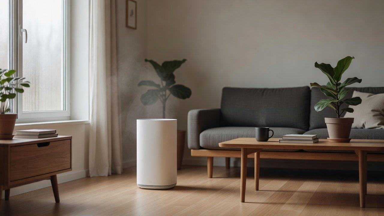 Air purifier in a home interior, air purifier humidity issues