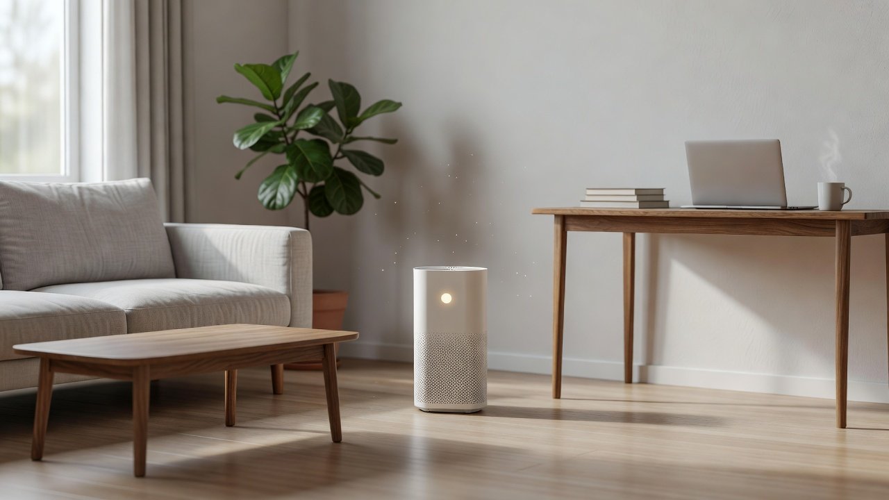 Air purifier in a home interior, air purifier keeps beeping