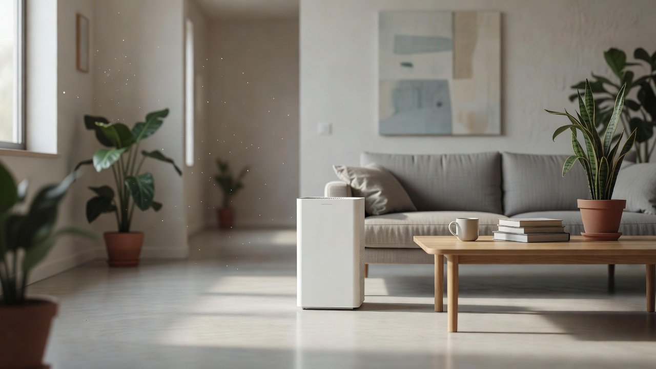 Air purifier in a home interior, air purifier ozone concerns
