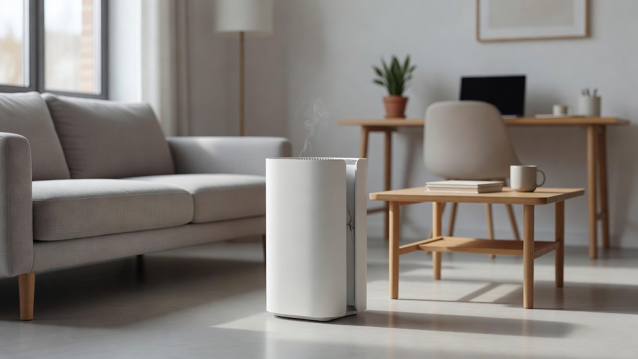 Air purifier in a home interior, air purifier short circuit problem