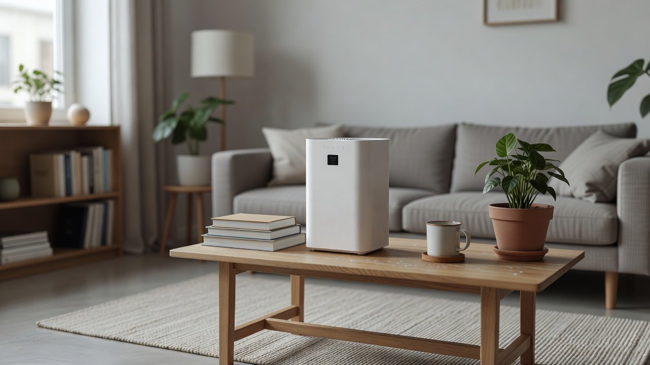 Air purifier in a home interior, air purifier timer not working