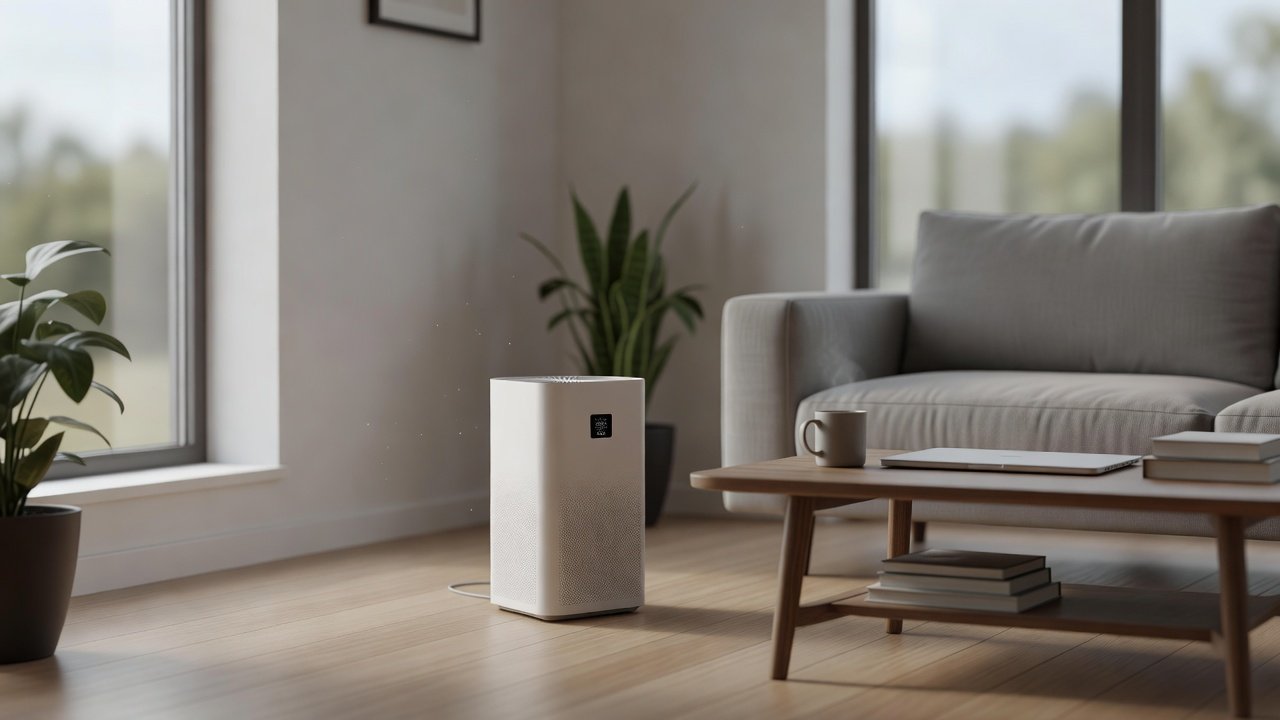 Air purifier in a home interior, air purifier with app control issues