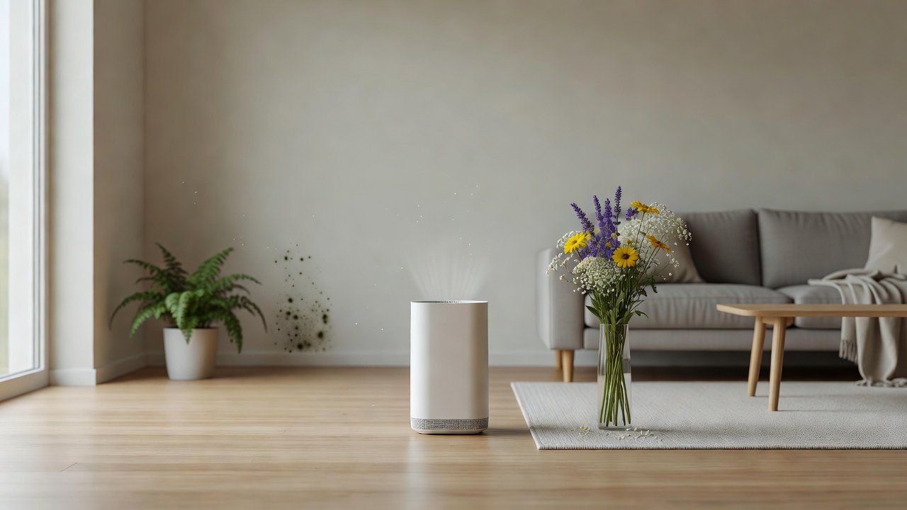 Air purifier in a home interior, air purifiers for mold compared with air purifiers for pollen