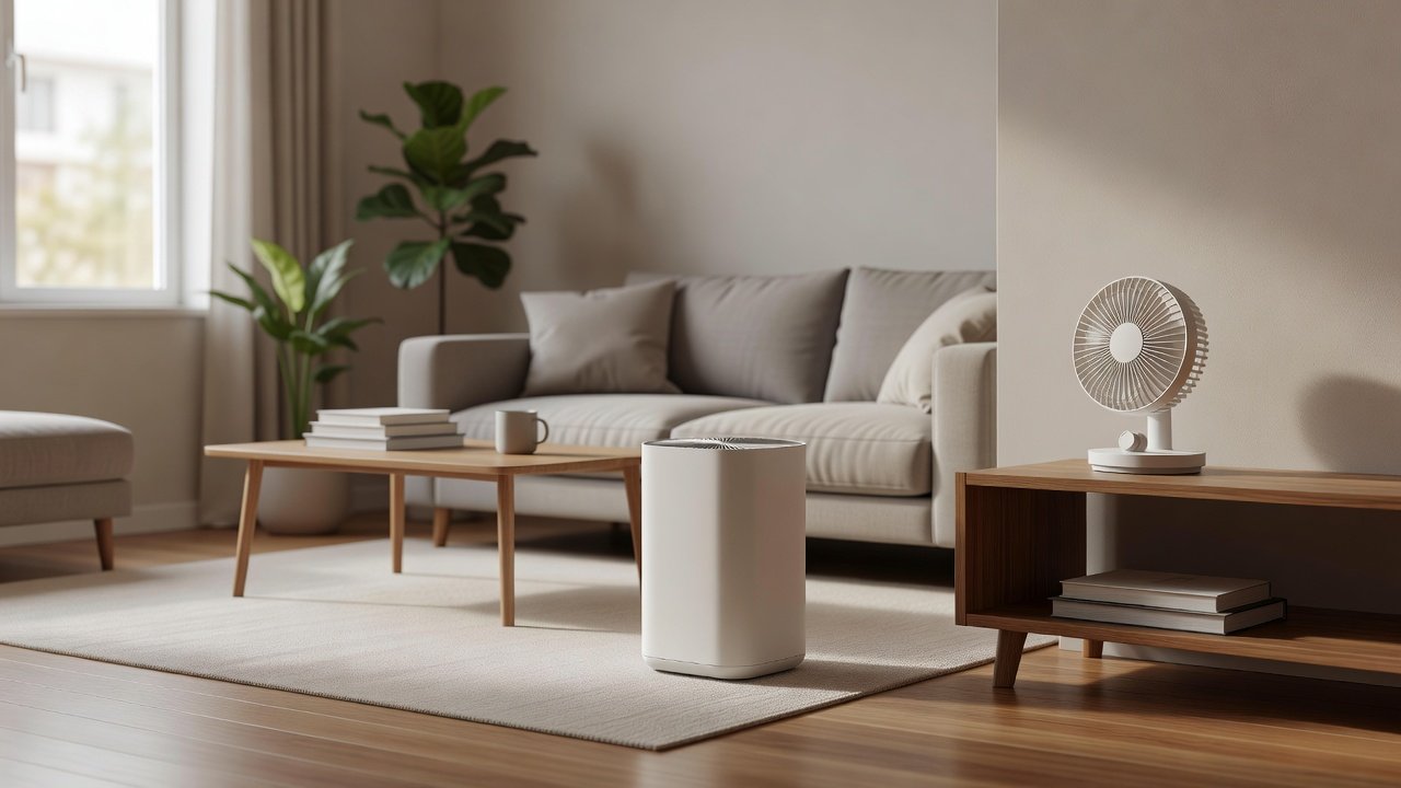 Air purifier in a home interior, air purifiers with auto mode compared with manual mode