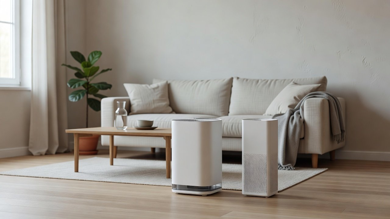 Air purifier in a home interior, air purifiers with humidifiers compared with standalone air purifiers