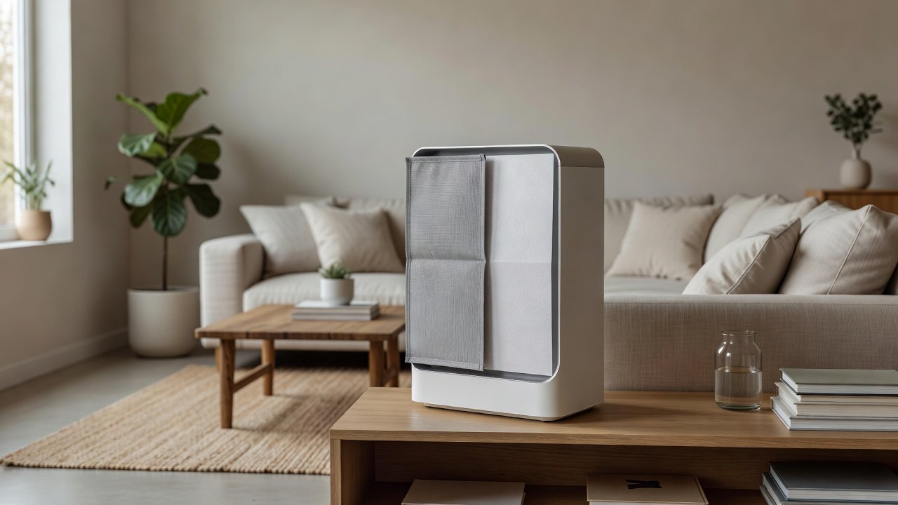Air purifier in a home interior, air purifiers with reusable pre filters compared with disposable pre filters