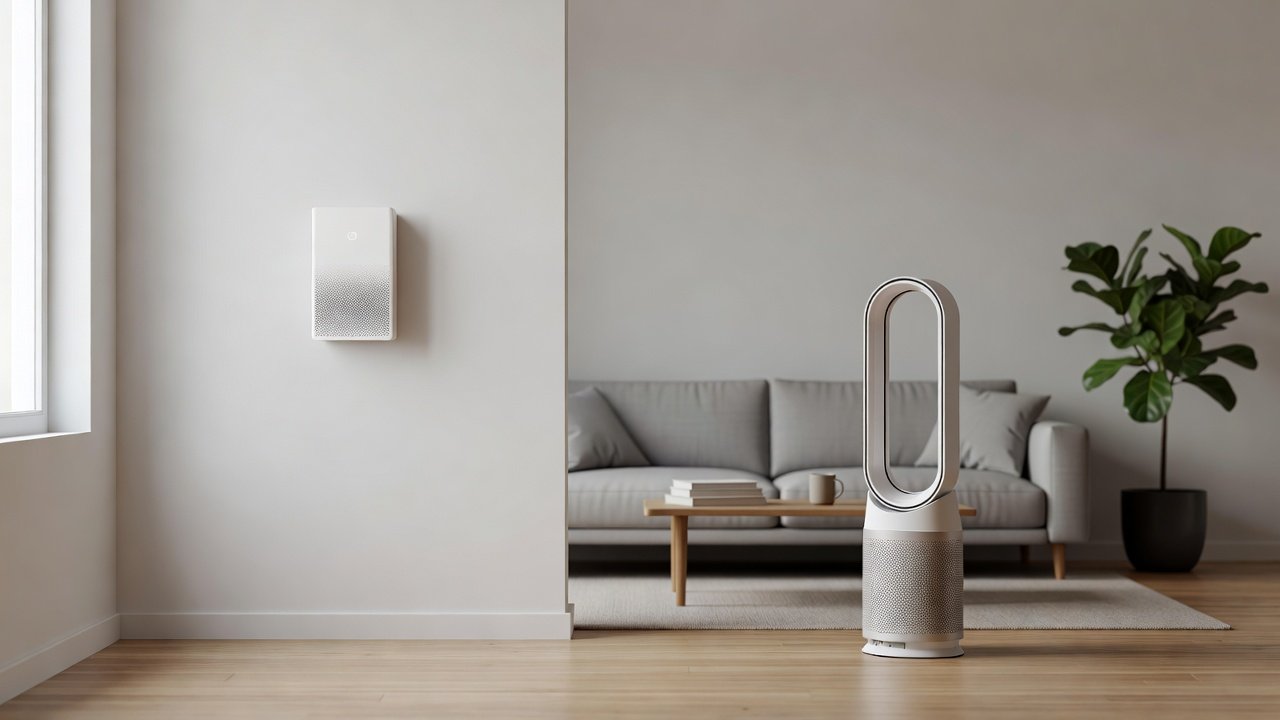 Air purifier in a home interior, air purifiers with wall mountable options compared with floor standing models
