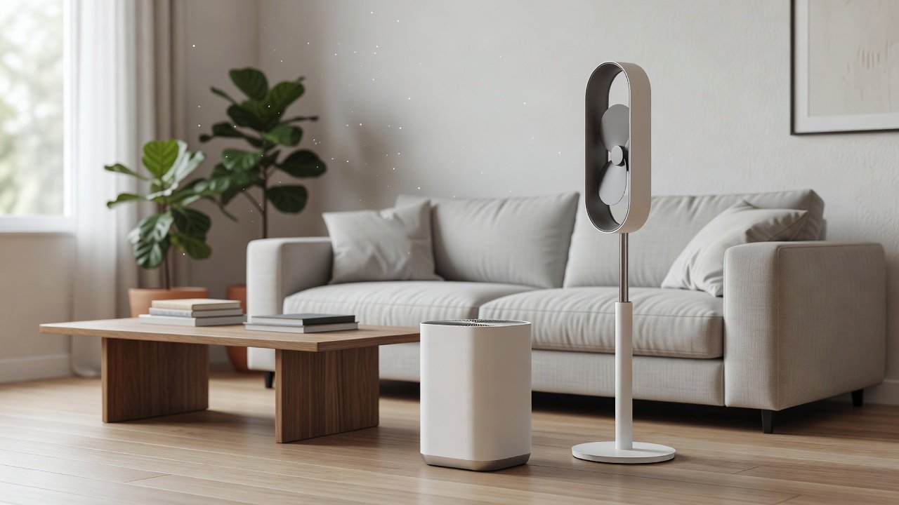 Air purifier in a home interior, best air purifier and fan