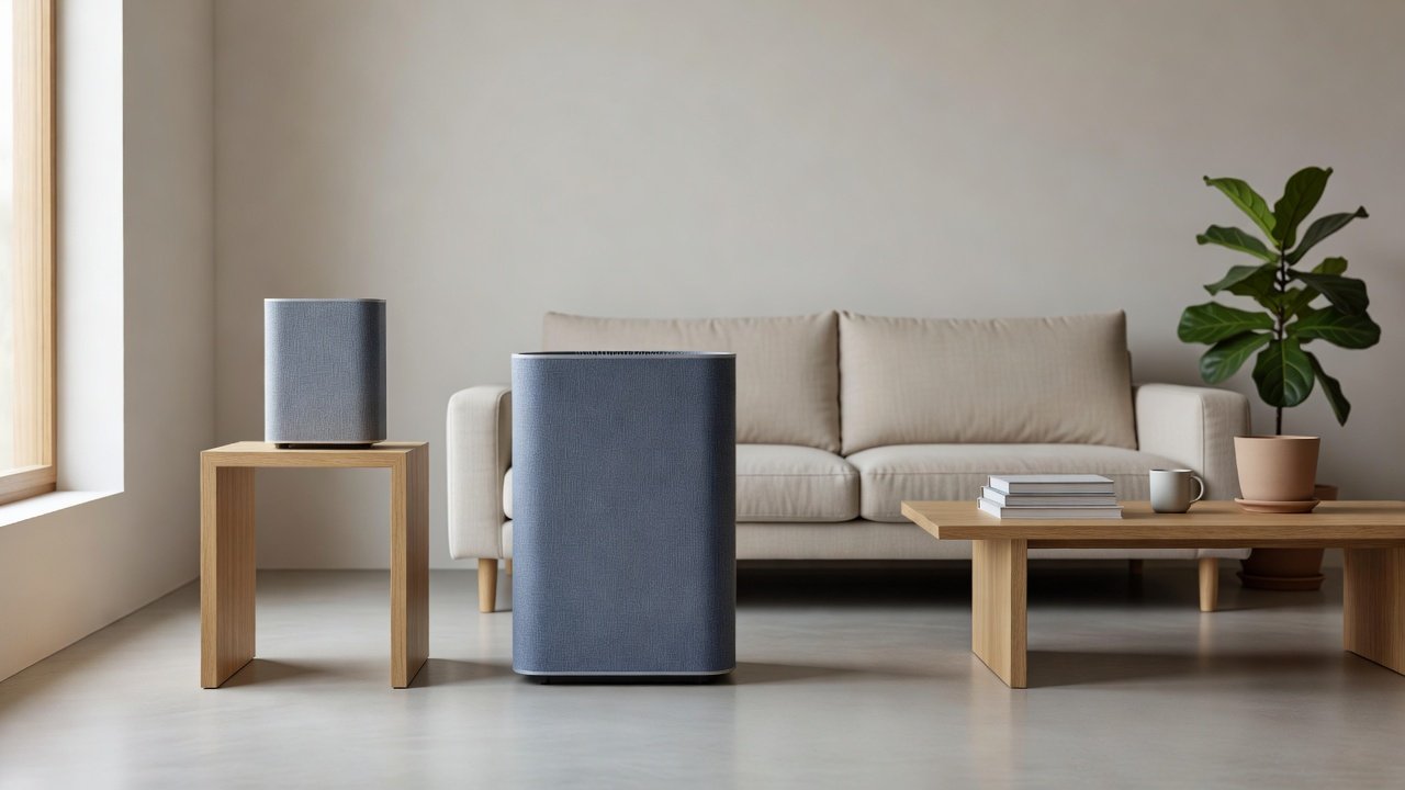 Air purifier in a home interior, blueair blue pure 411 compared with blueair blue pure 121