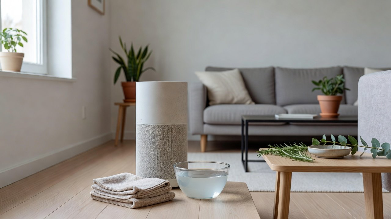 Air purifier in a home interior, can air purifiers be cleaned with vinegar