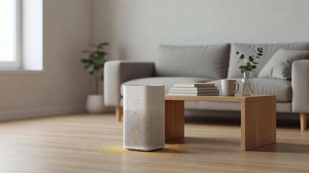 Air purifier in a home interior, can air purifiers collect pollen and require special cleaning
