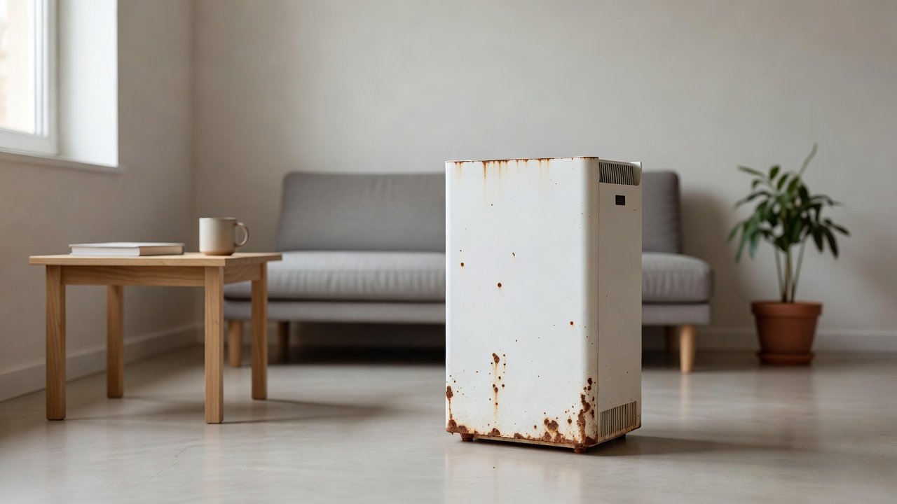 Air purifier in a home interior, can air purifiers develop rust if not cleaned properly