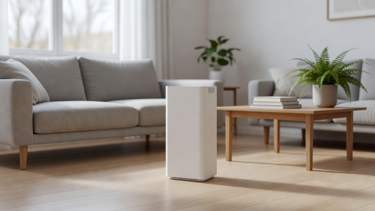 Air purifier in a home interior, can air purifiers help with asthma and damp basements