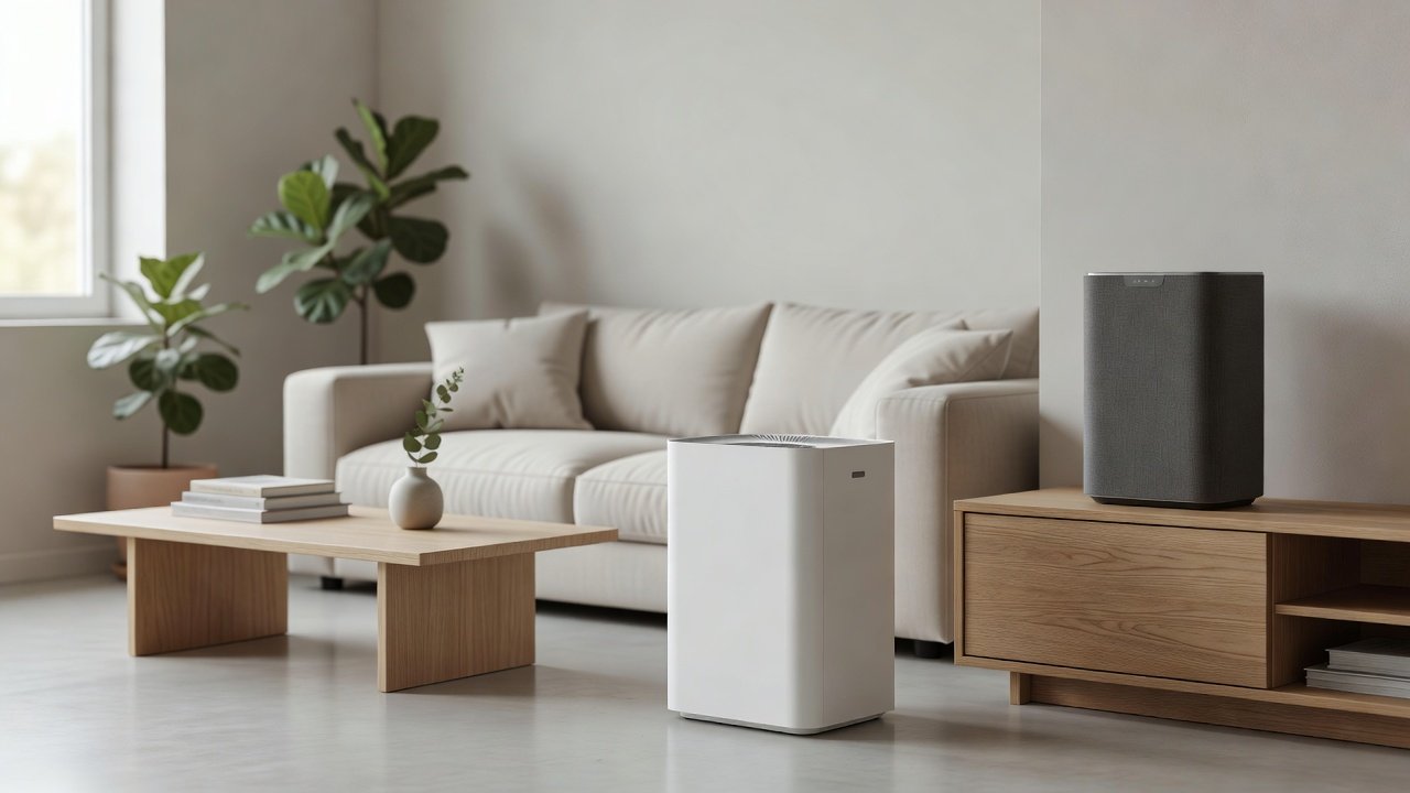 Air purifier in a home interior, coway compared with levoit air purifiers