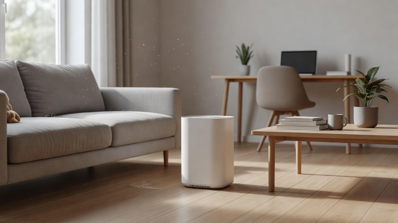 Air purifier in a home interior, do air purifiers help with pet hair