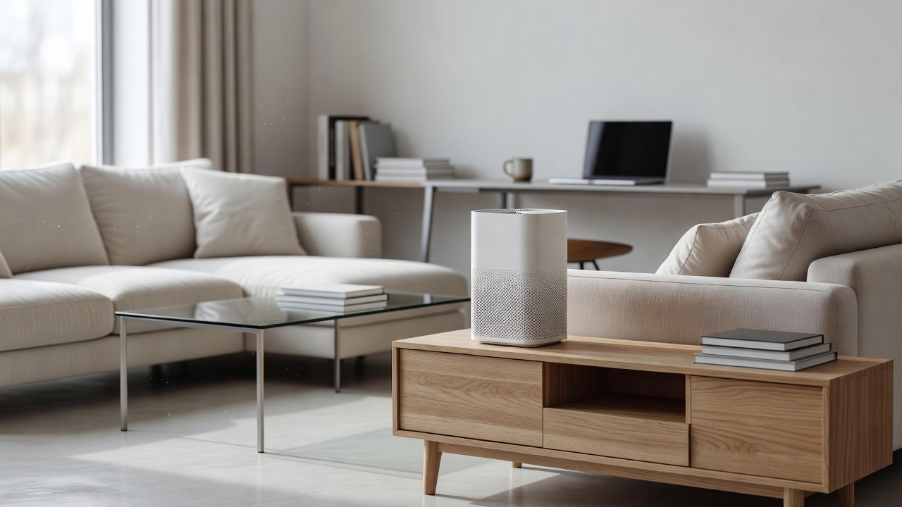 Air purifier in a home interior, how air purifiers help with cockroach allergen reduction