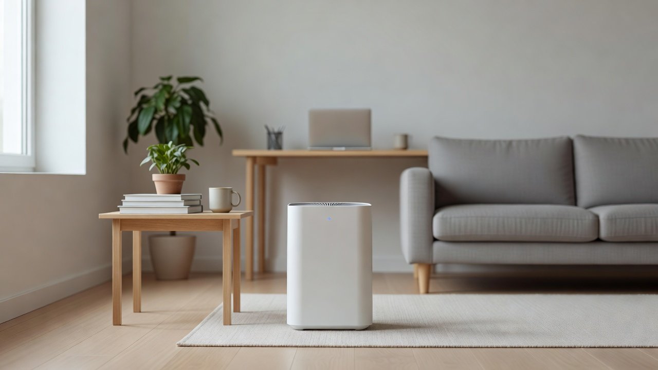 Air purifier in a home interior, how much does a home air quality test cost