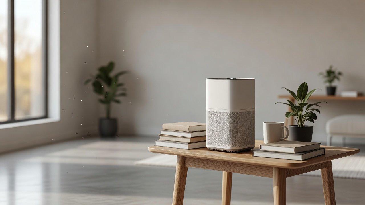 Air purifier in a home interior, how to clean an air purifier placed in a garage