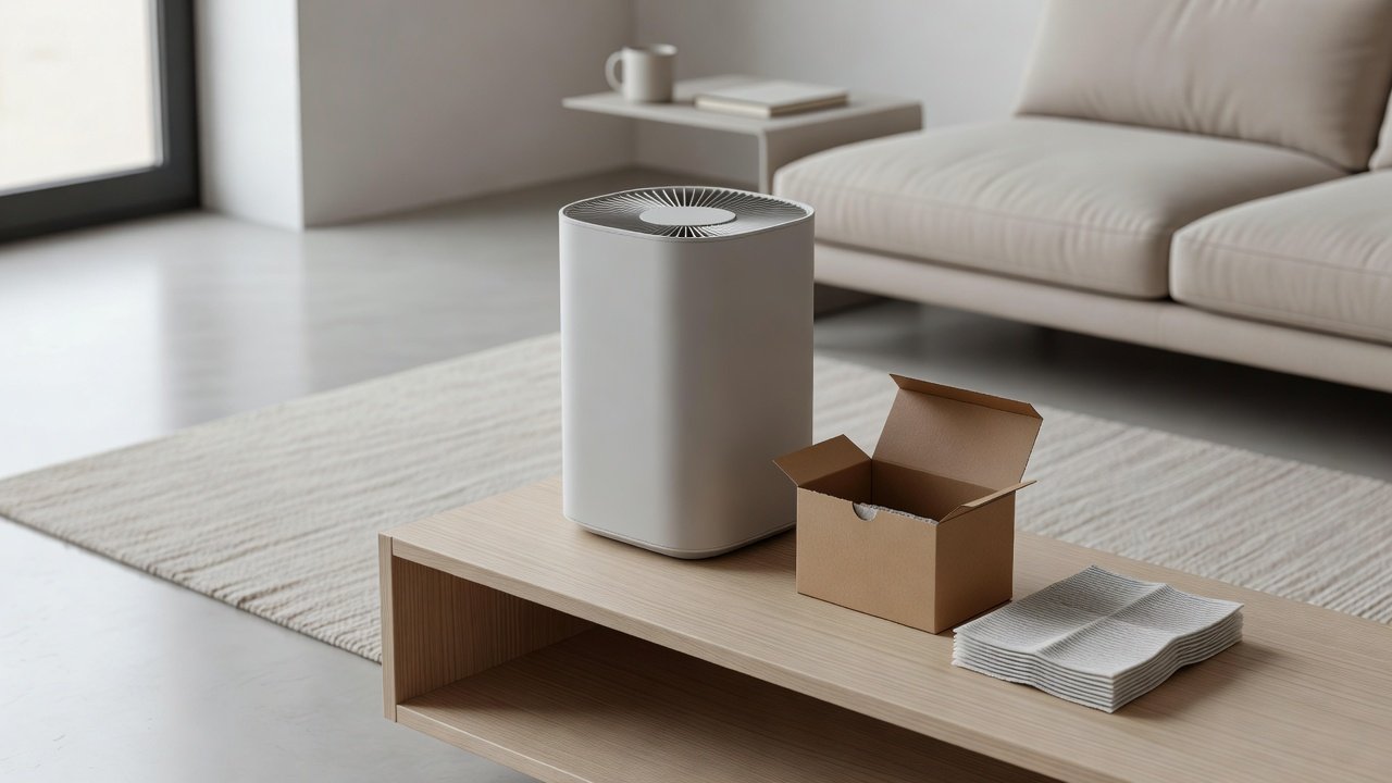 Air purifier in a home interior, how to dispose of air purifier filters