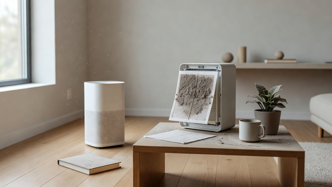 Air purifier in a home interior, how to maintain an air purifier in a dusty environment