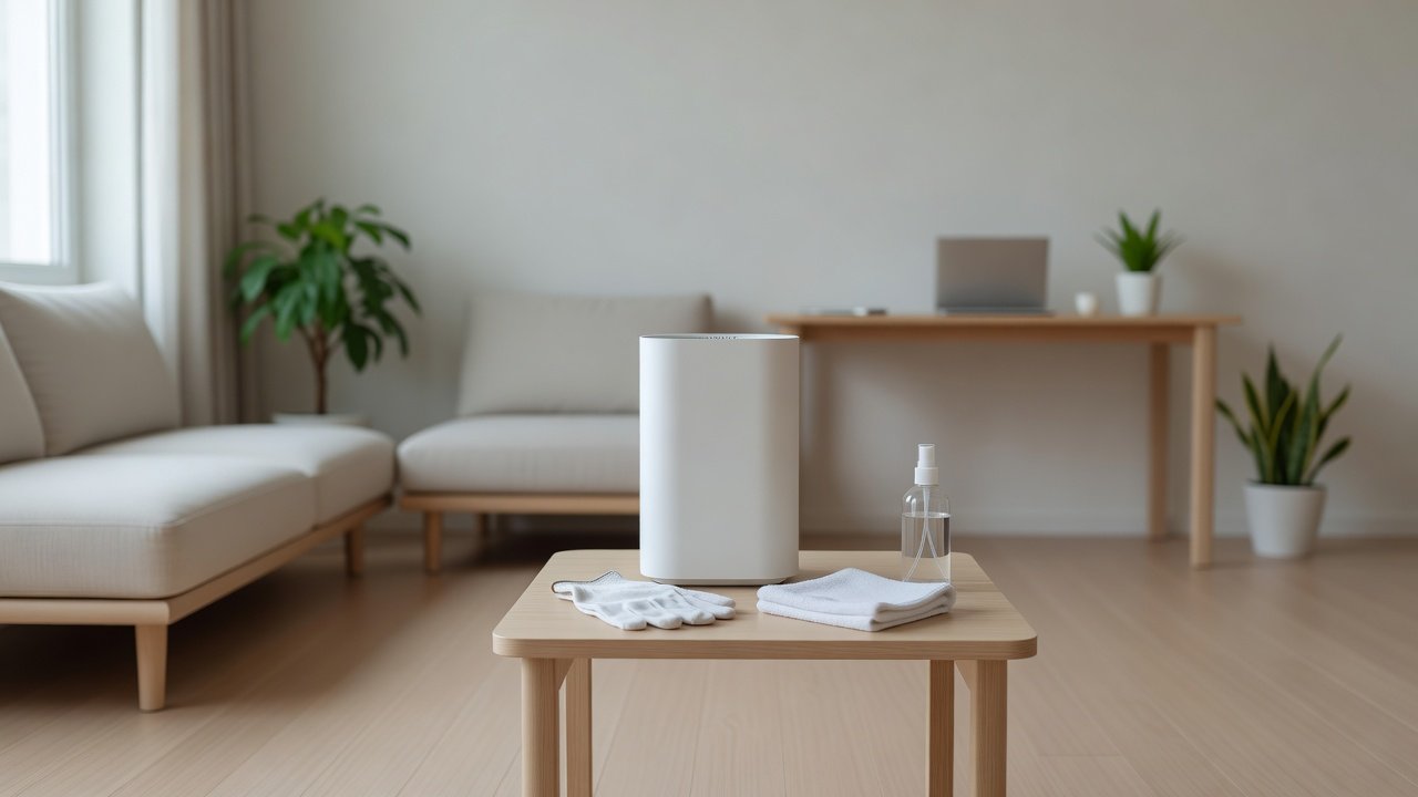 Air purifier in a home interior, how to maintain an ozone air purifier safely