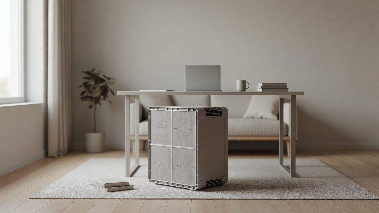 Air purifier in a home interior, how to make a hepa filter box fan