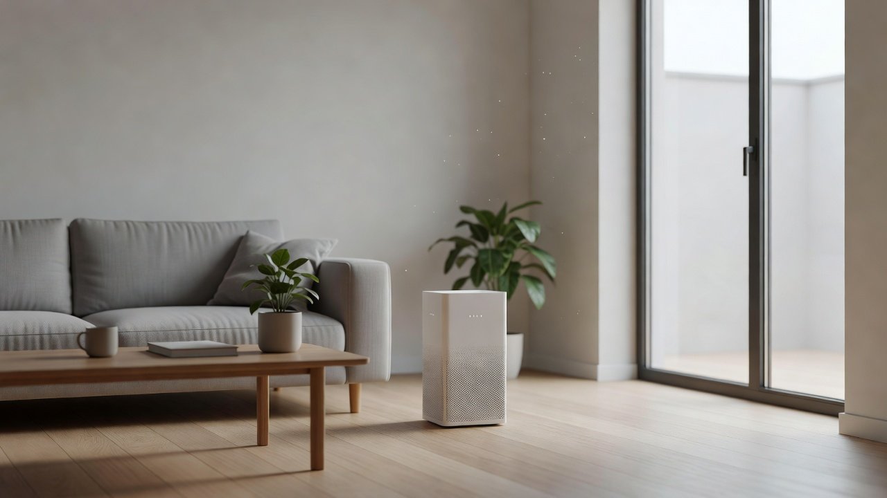 Air purifier in a home interior, how to tell if indoor air quality is bad