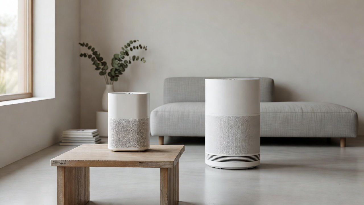 Air purifier in a home interior, levoit core 300 compared with levoit core 400s