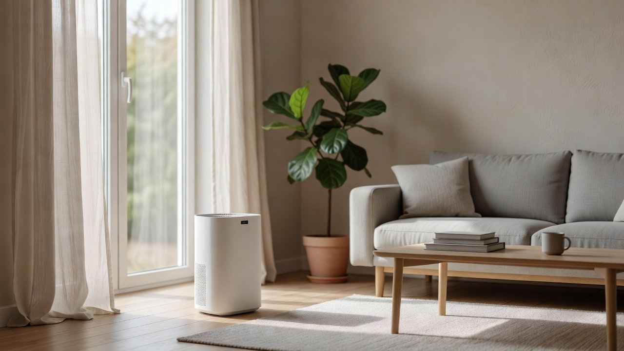 Air purifier in a home interior, top rated air purifiers on amazon compared with other platforms