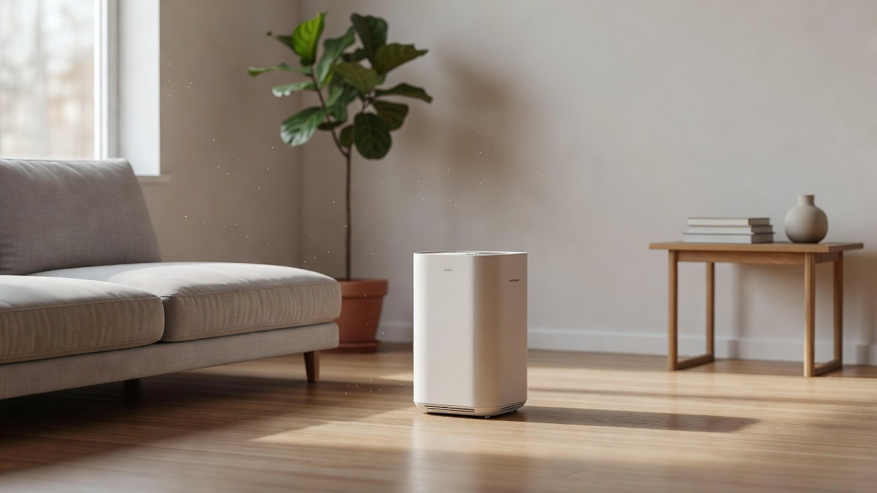 Air purifier in a home interior, what causes black dust in an air purifier