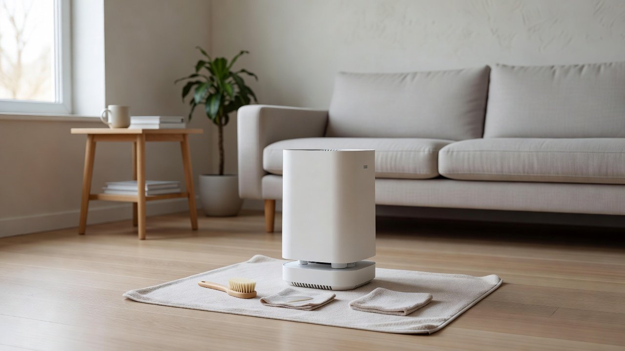 Air purifier in a home interior, what is the best way to clean an air purifiers base