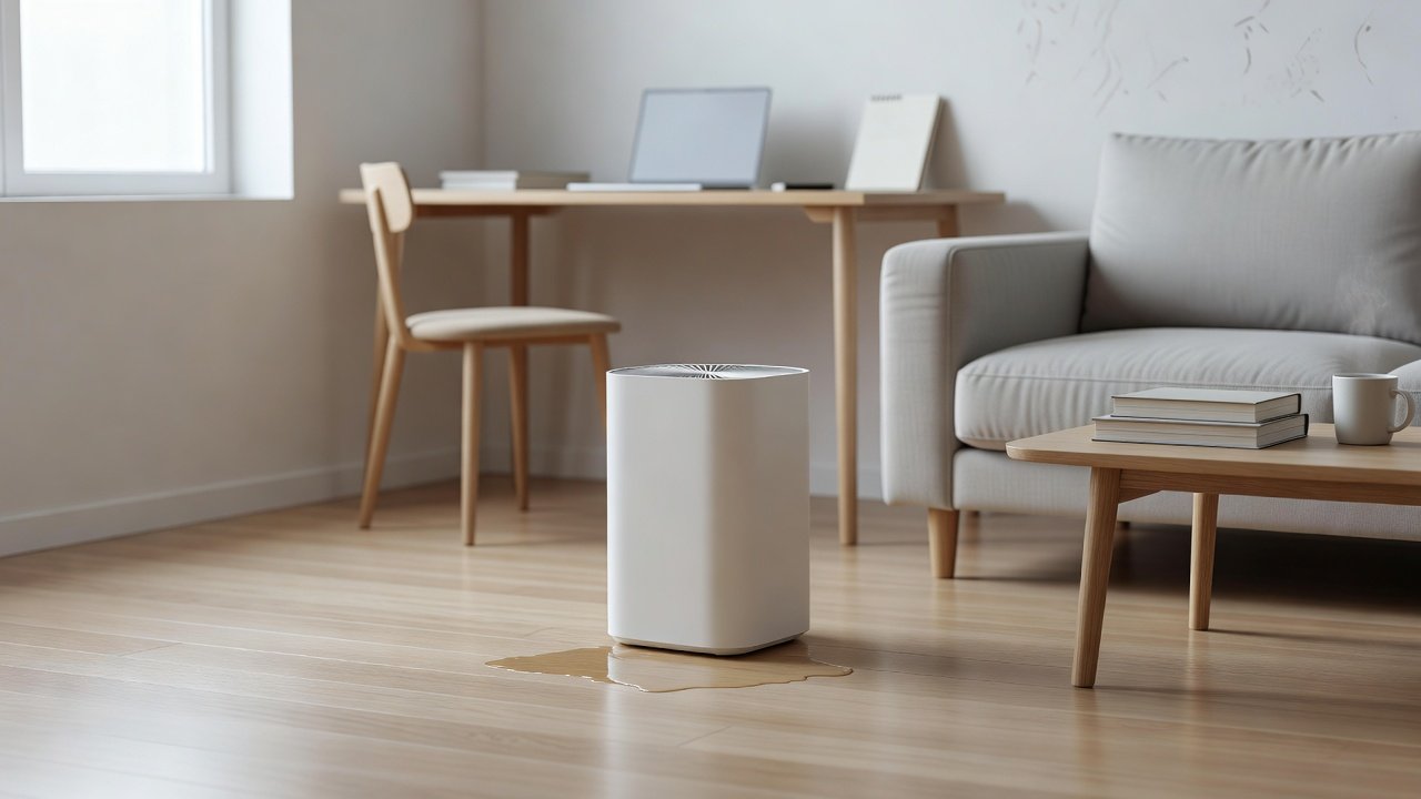 Air purifier in a home interior, what to do if an air purifier is leaking water