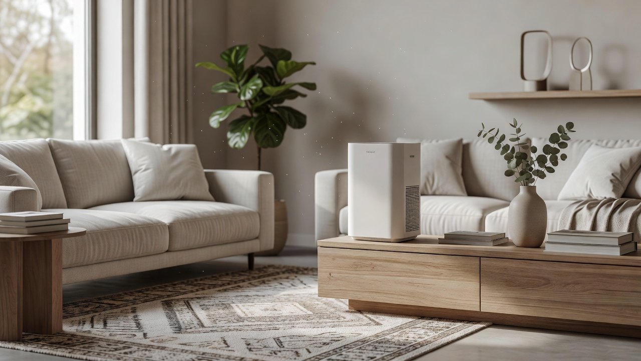 Air purifier in a home interior, winix compared with coway air purifiers